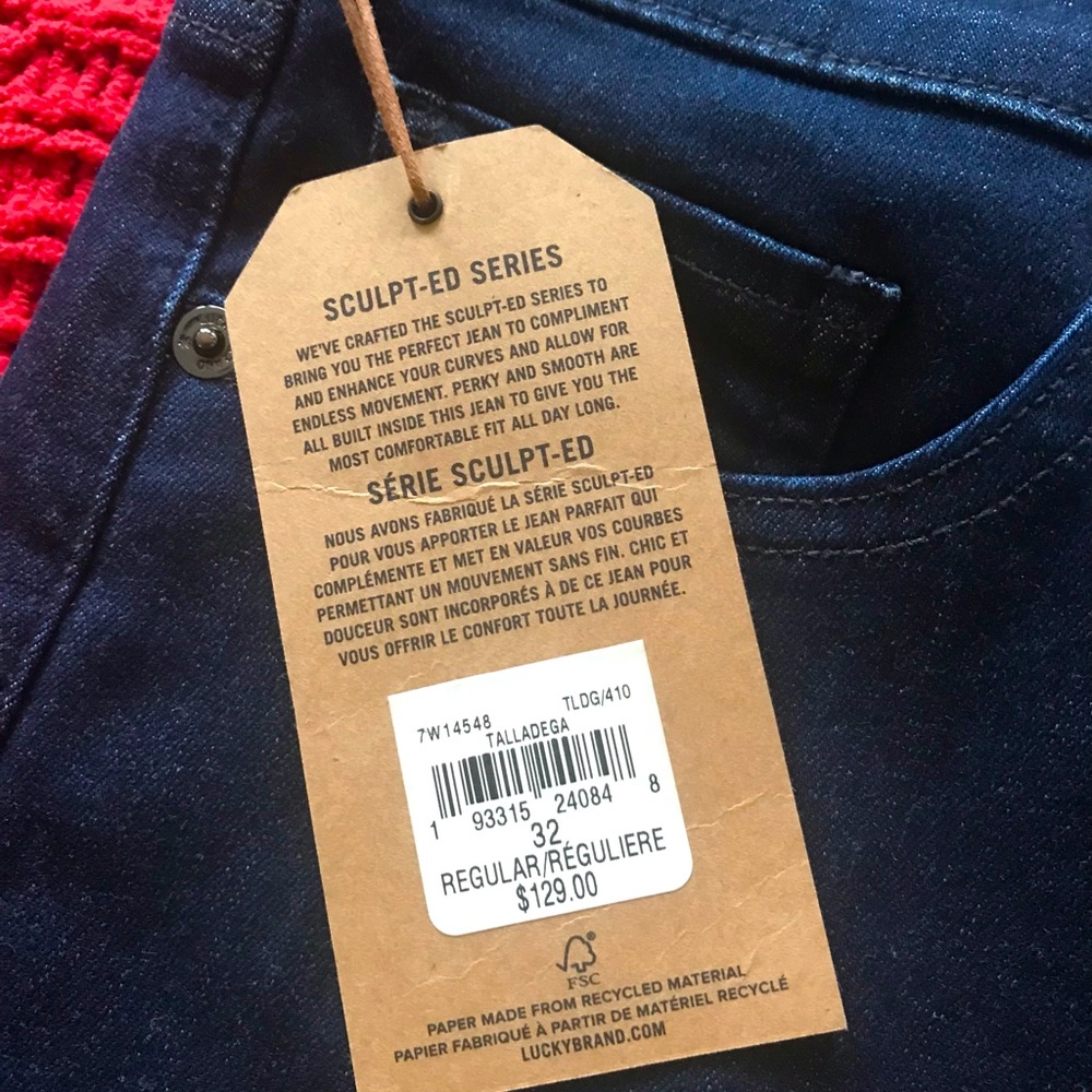 Lucky Brand Dark Blue Talladega Ava Skinny 14/32 regular with tags $129